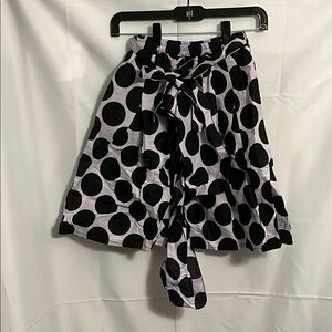Rainbow Polka Dot Skirt in Black and White